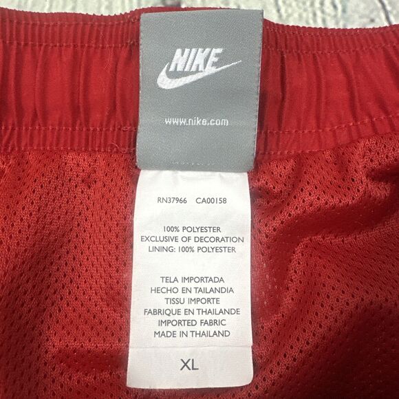 Vintage Nike Swim Shorts Mens XL Trunks Red Spellout Swoosh Back Logo Mesh Lined - Picture 5 of 8